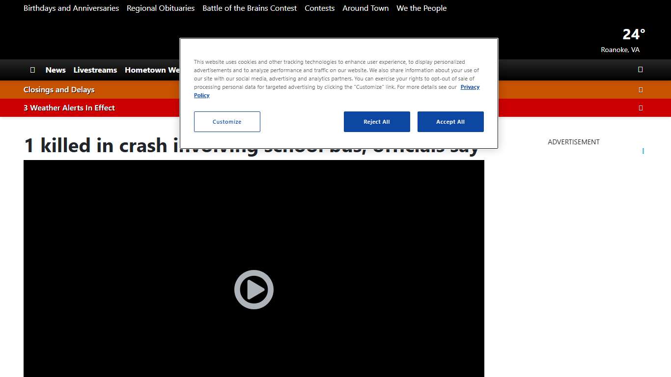 1 killed in crash involving school bus, officials say